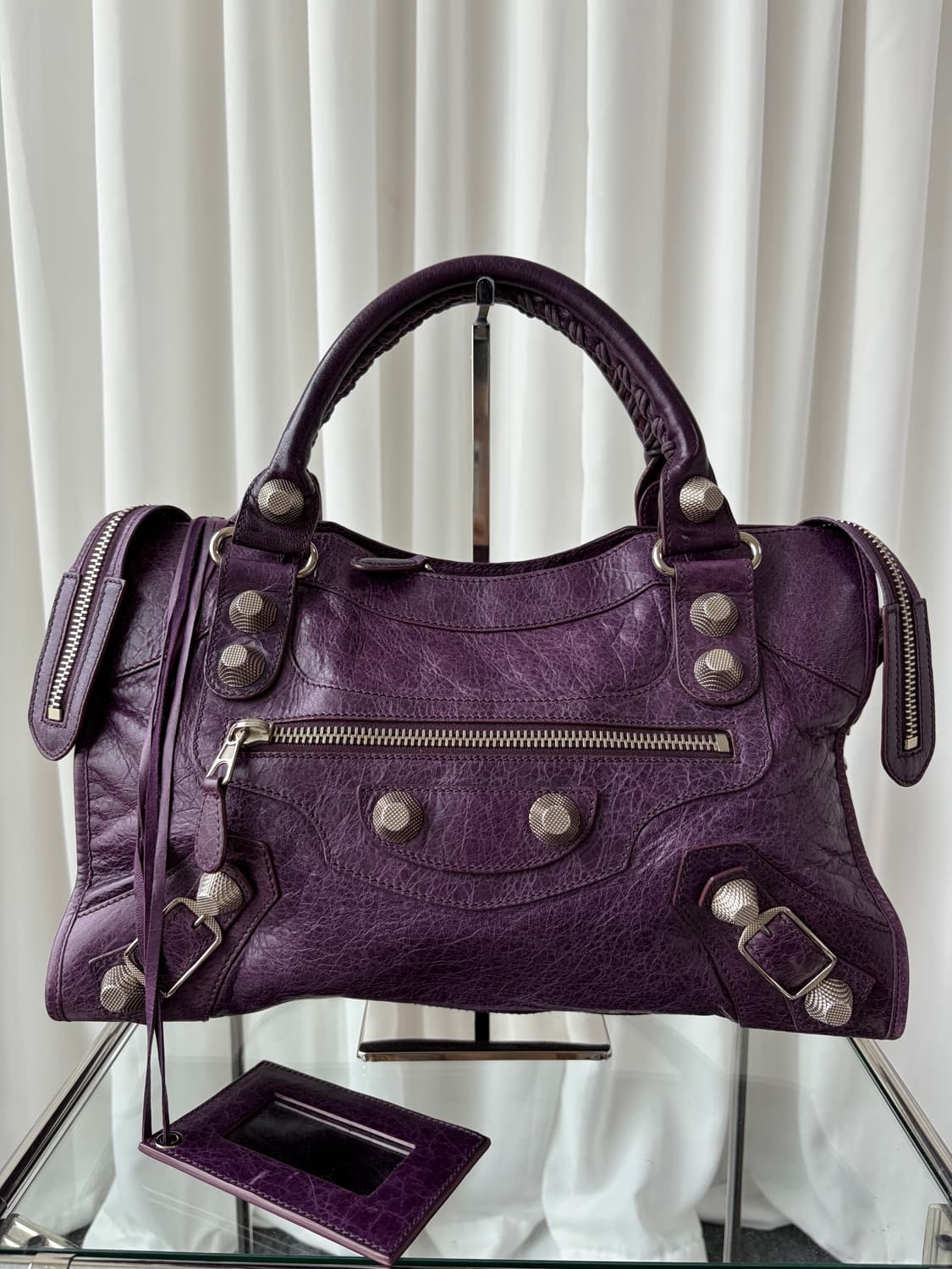 발렌시아가 시티 모터백 퍼플 상품이미지4