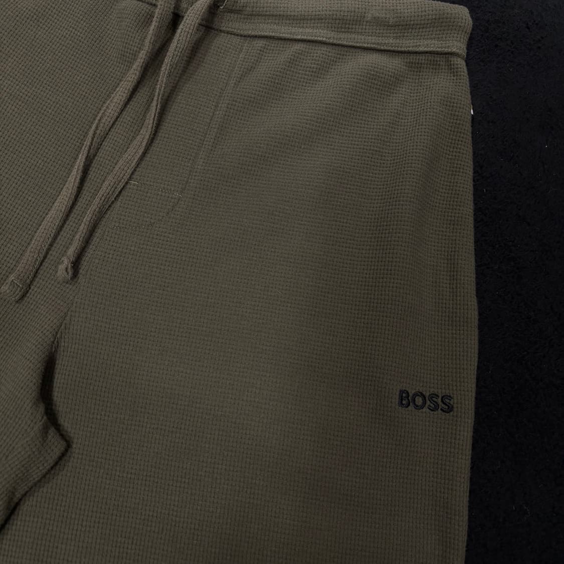 M 휴고 보스 HUGO BOSS 카키 와플 니트 팬츠 상품이미지3