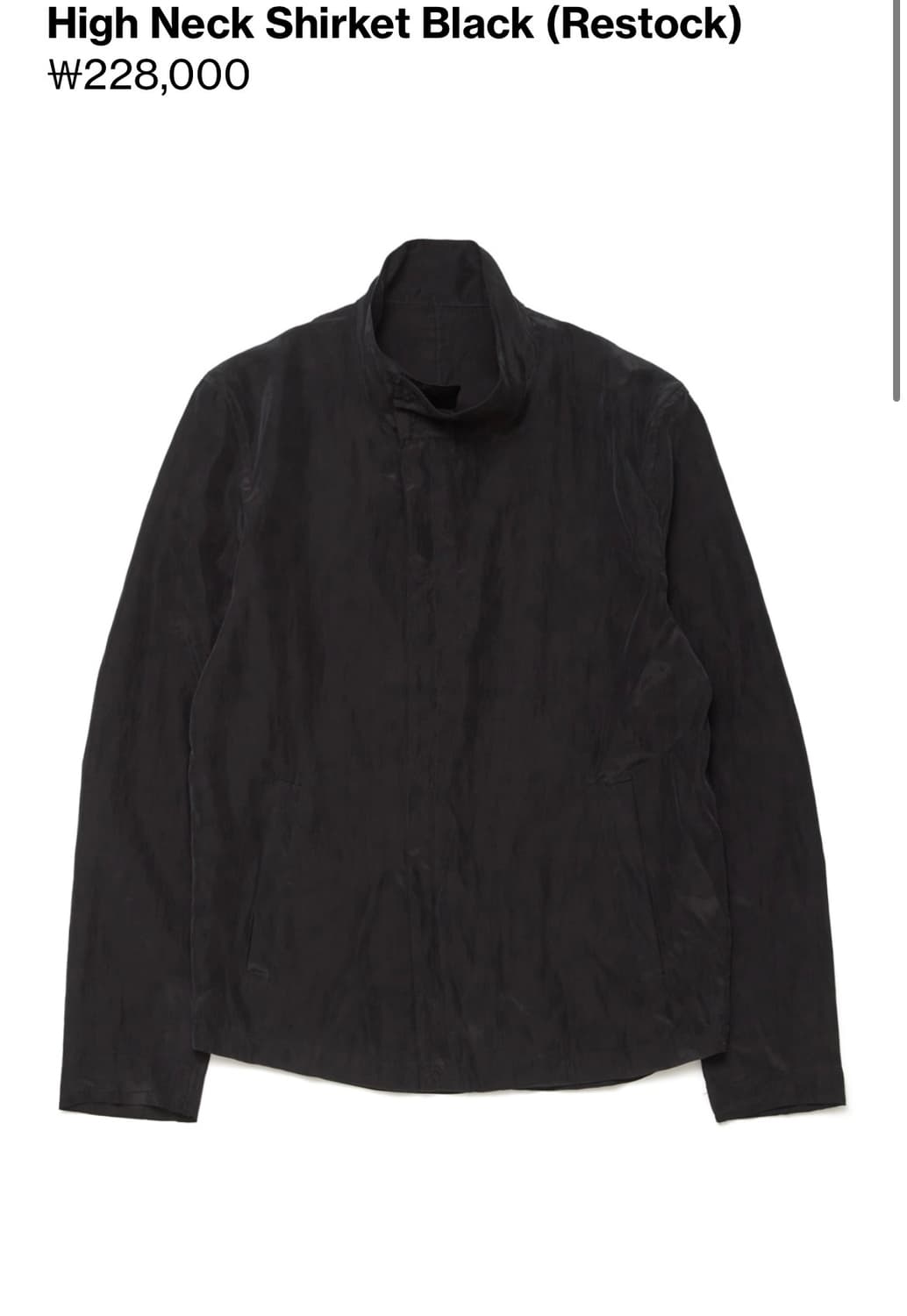 (L)해칭룸 하이넥 셔켓 블랙 상품이미지1