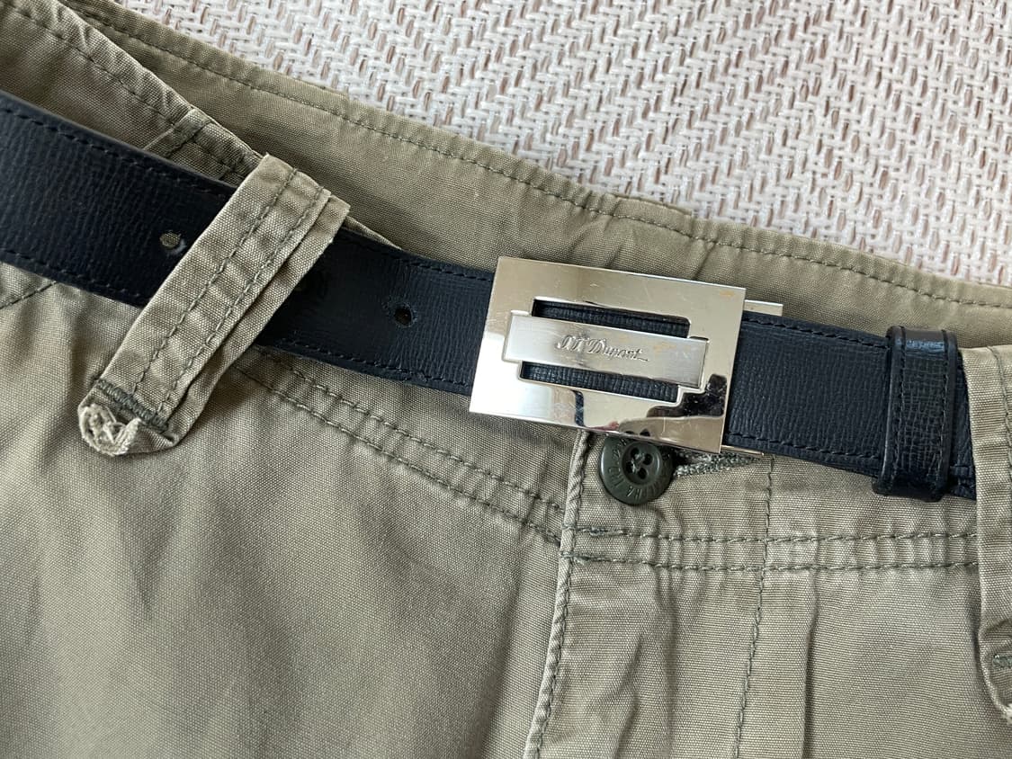 S.T. Dupont 실버 레더 벨트 J03821 상품이미지1