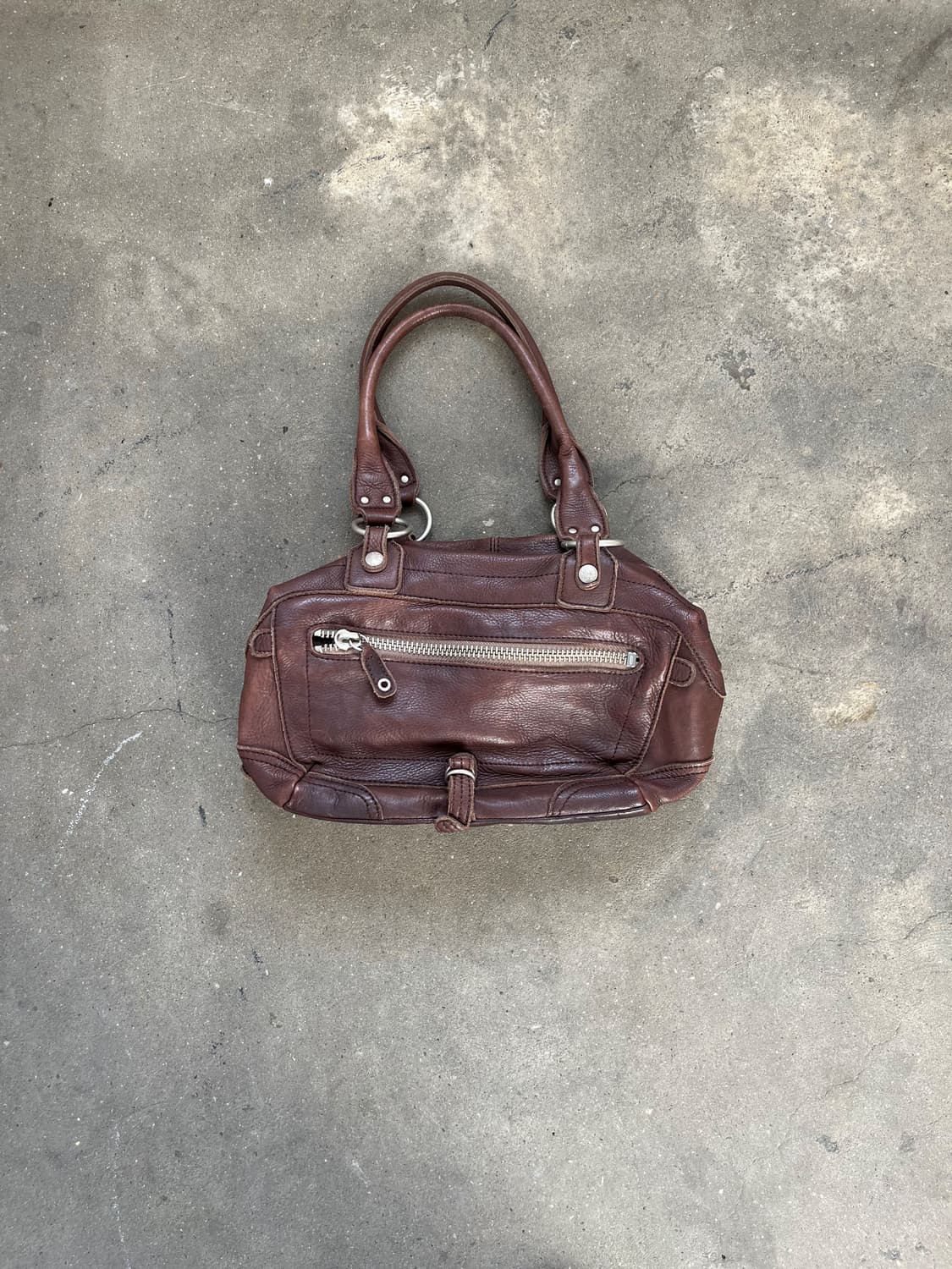 Vintage (maede in japan) 브라운 리얼레더 토트백 상품이미지1