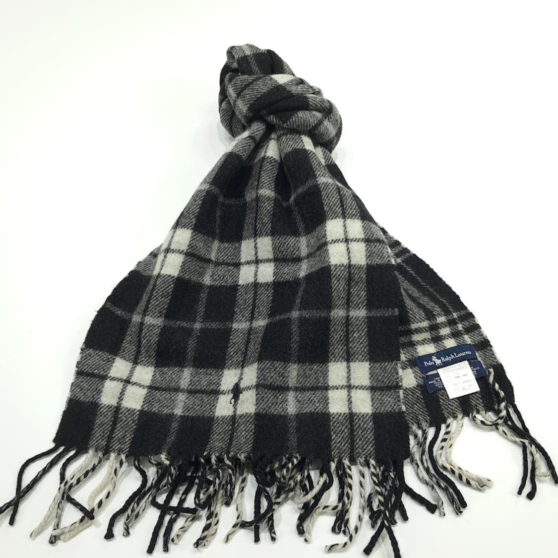 MX141 폴로 랄프로렌 모노 클래식 타탄체크 램스울 목도리 머플러 상품이미지2