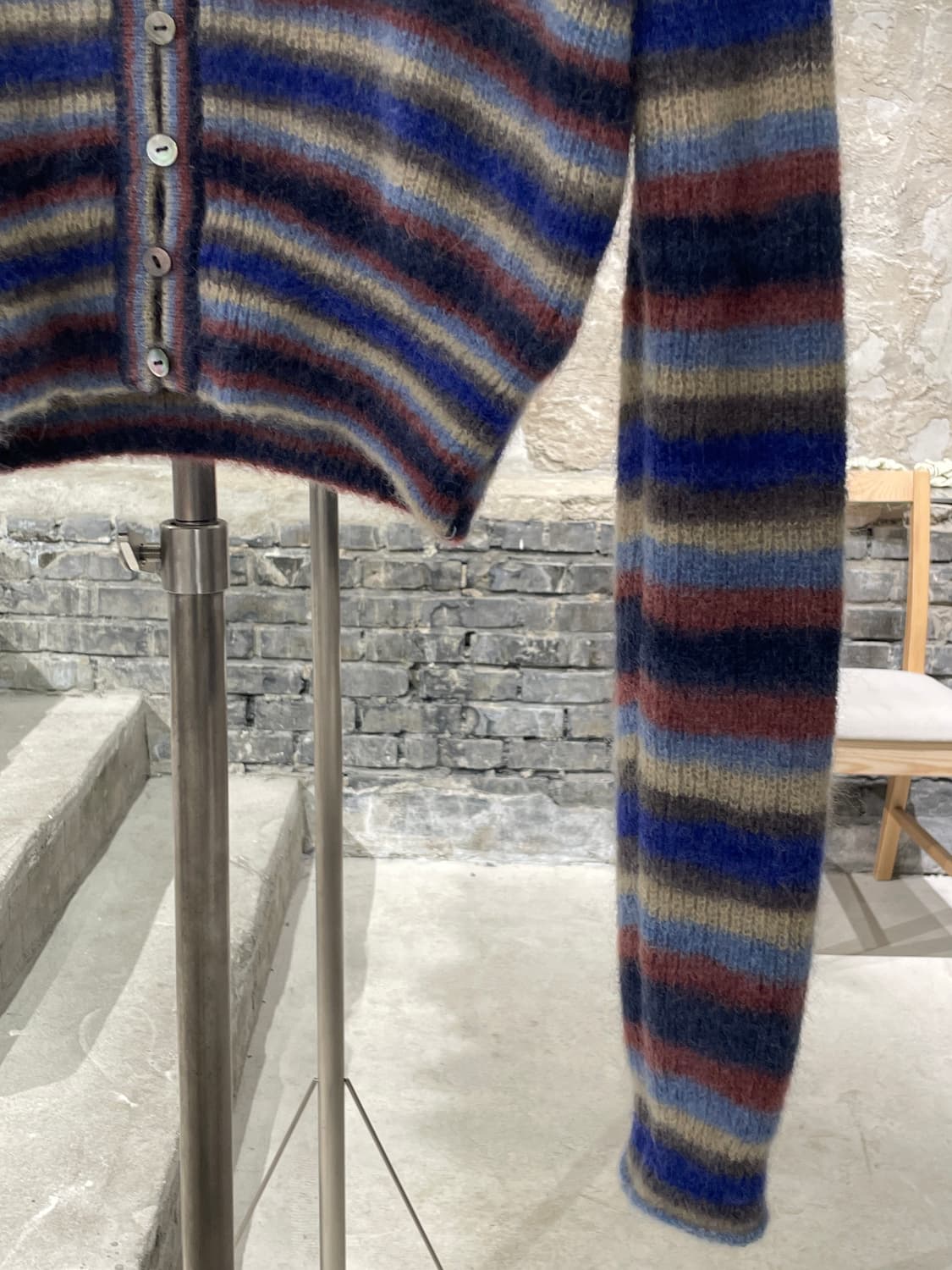 톰 그레이하운드 믹스 모헤어 스트라이프 가디건 상품이미지5