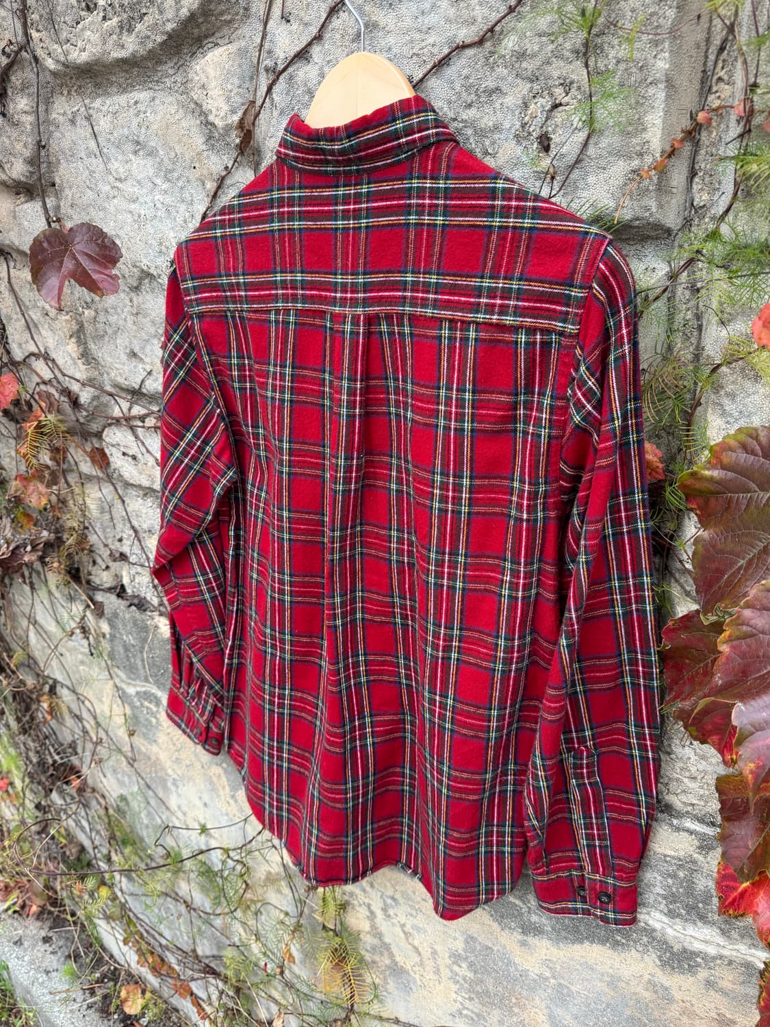 엘엘빈 빈티지 레드 체크 플란넬 셔츠 s 상품이미지4