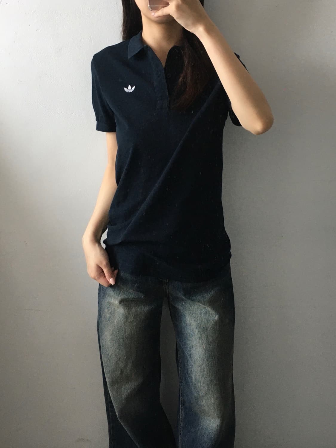 아디다스 가슴로고 카라 반팔티 상품이미지1