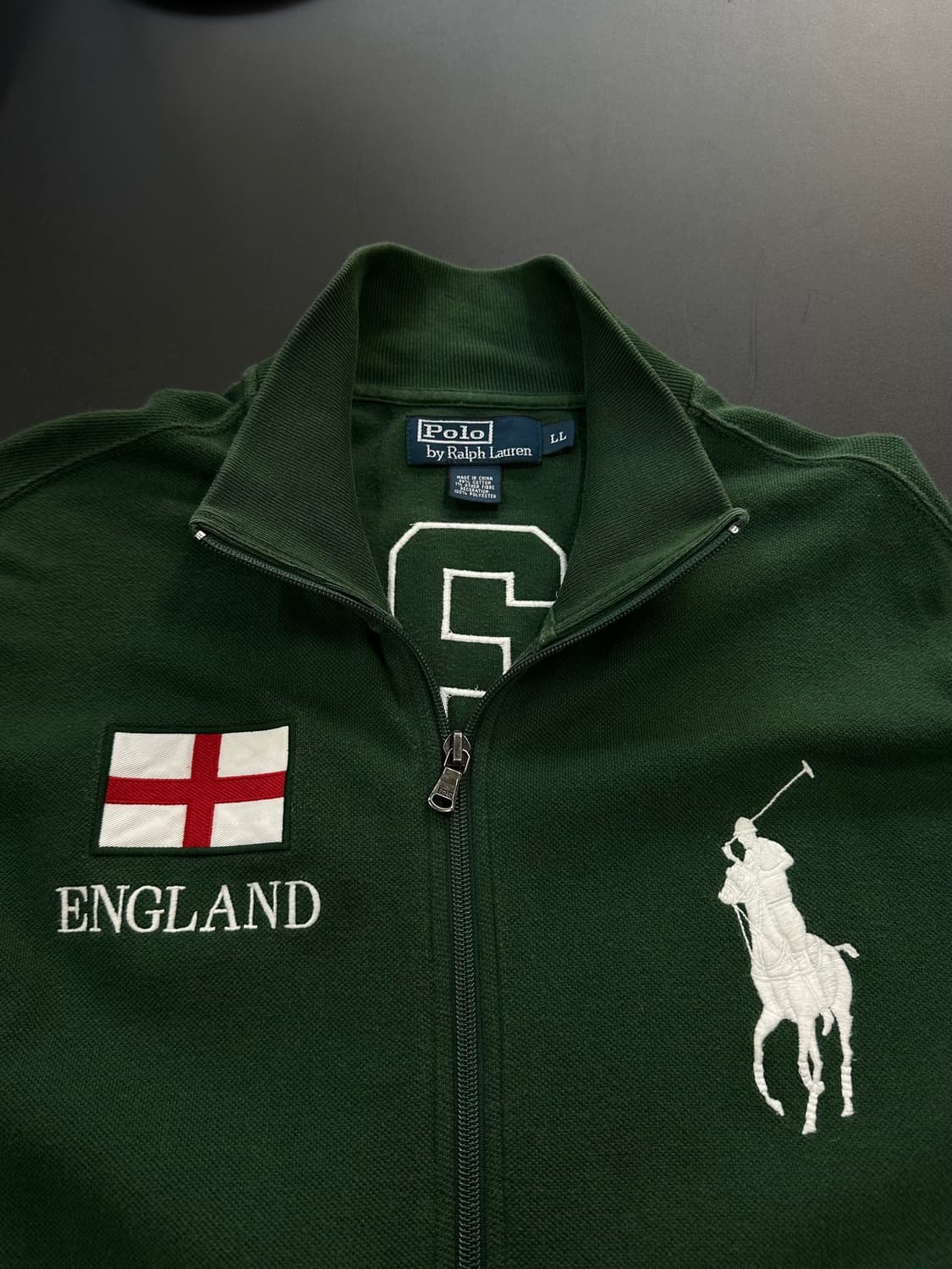 폴로 랄프로렌90s 잉글랜드 빅포니 넘버링 져지집업 그린 상품이미지7