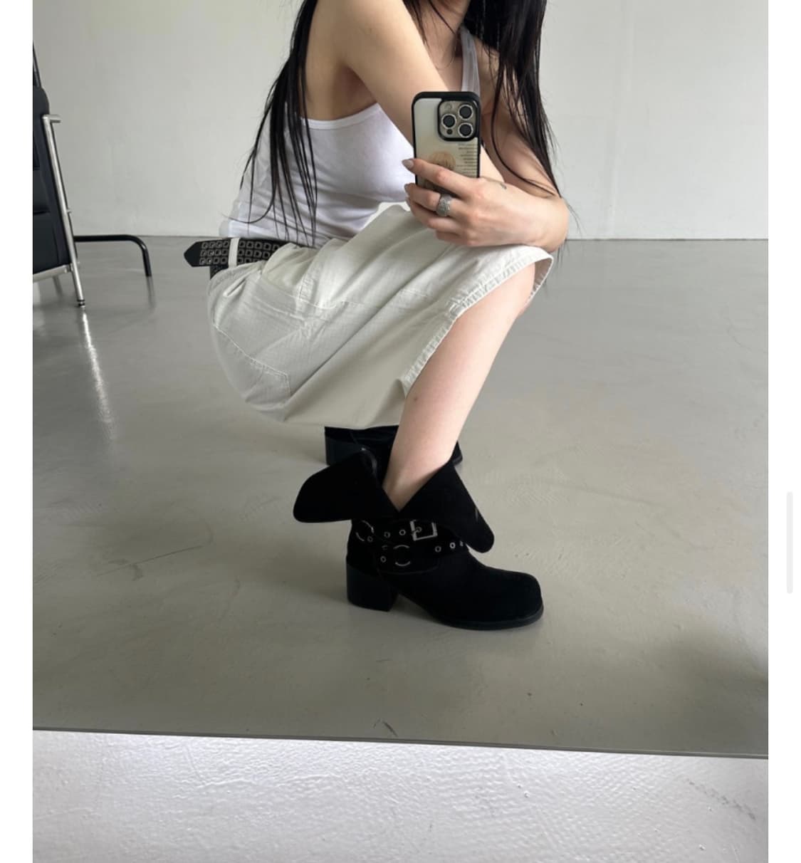 이너뮤트 스웨이드 버클 미들부츠 상품이미지4