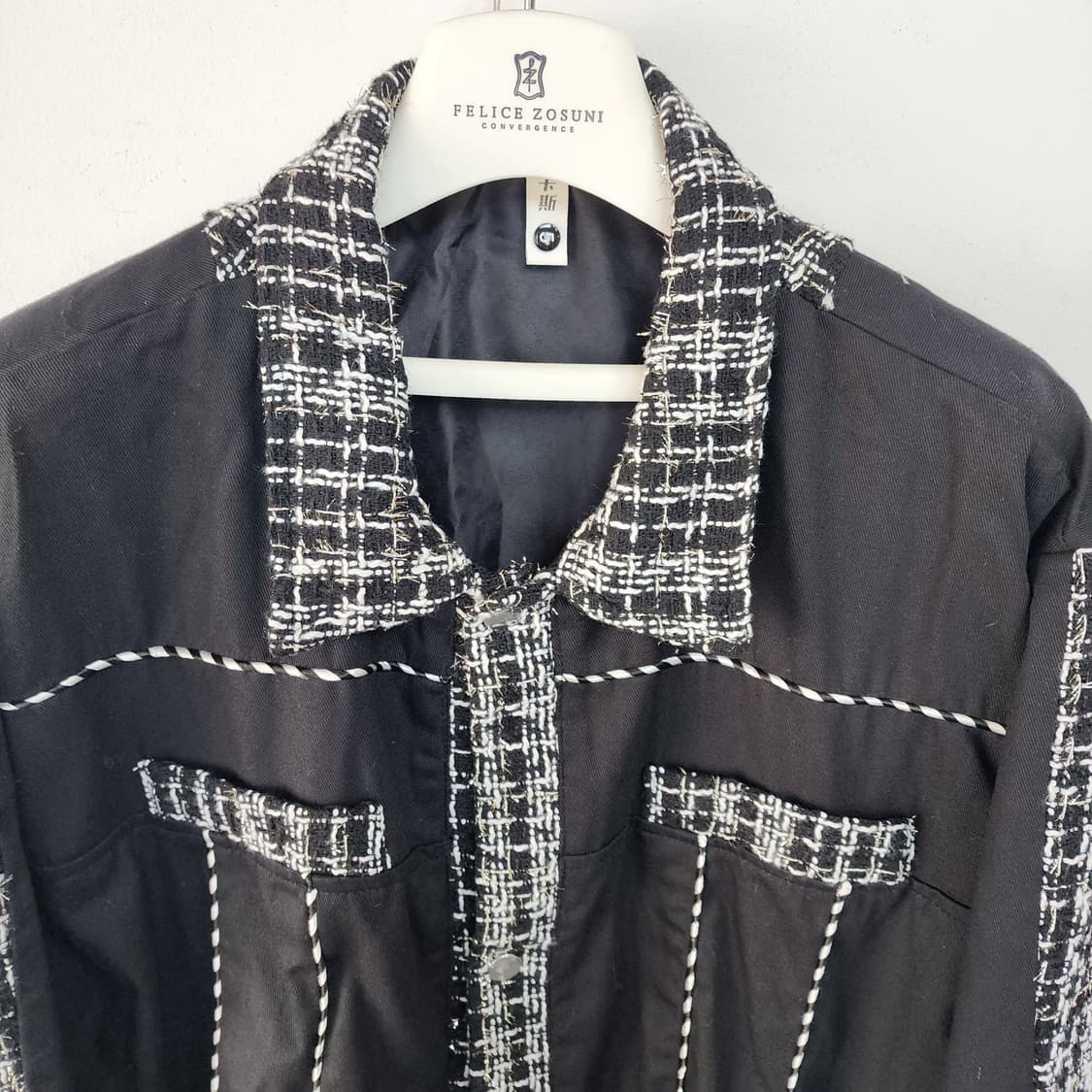 명품 트위드 배색 블랙 자켓 상품이미지2