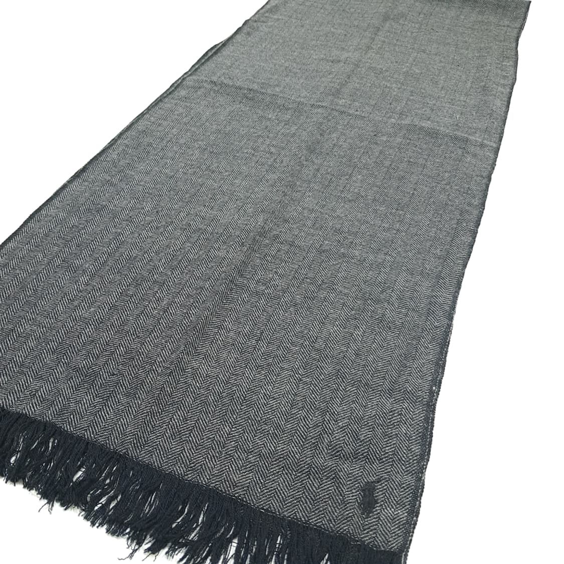 MX183 폴로 랄프로렌 블랙 헤링본 울 스카프 숄 목도리 머플러 상품이미지2