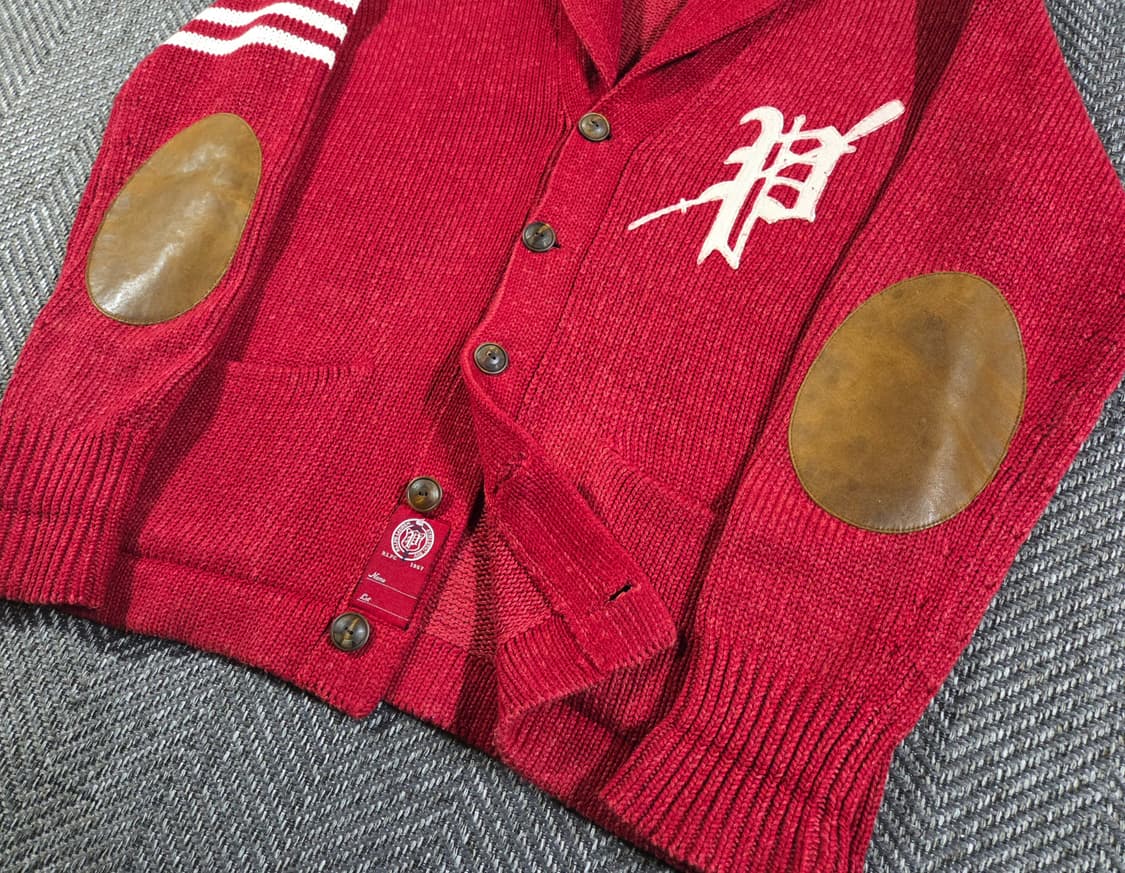 폴로 랄프로렌 엘보패치 숄카라 레터맨 가디건 상품이미지5