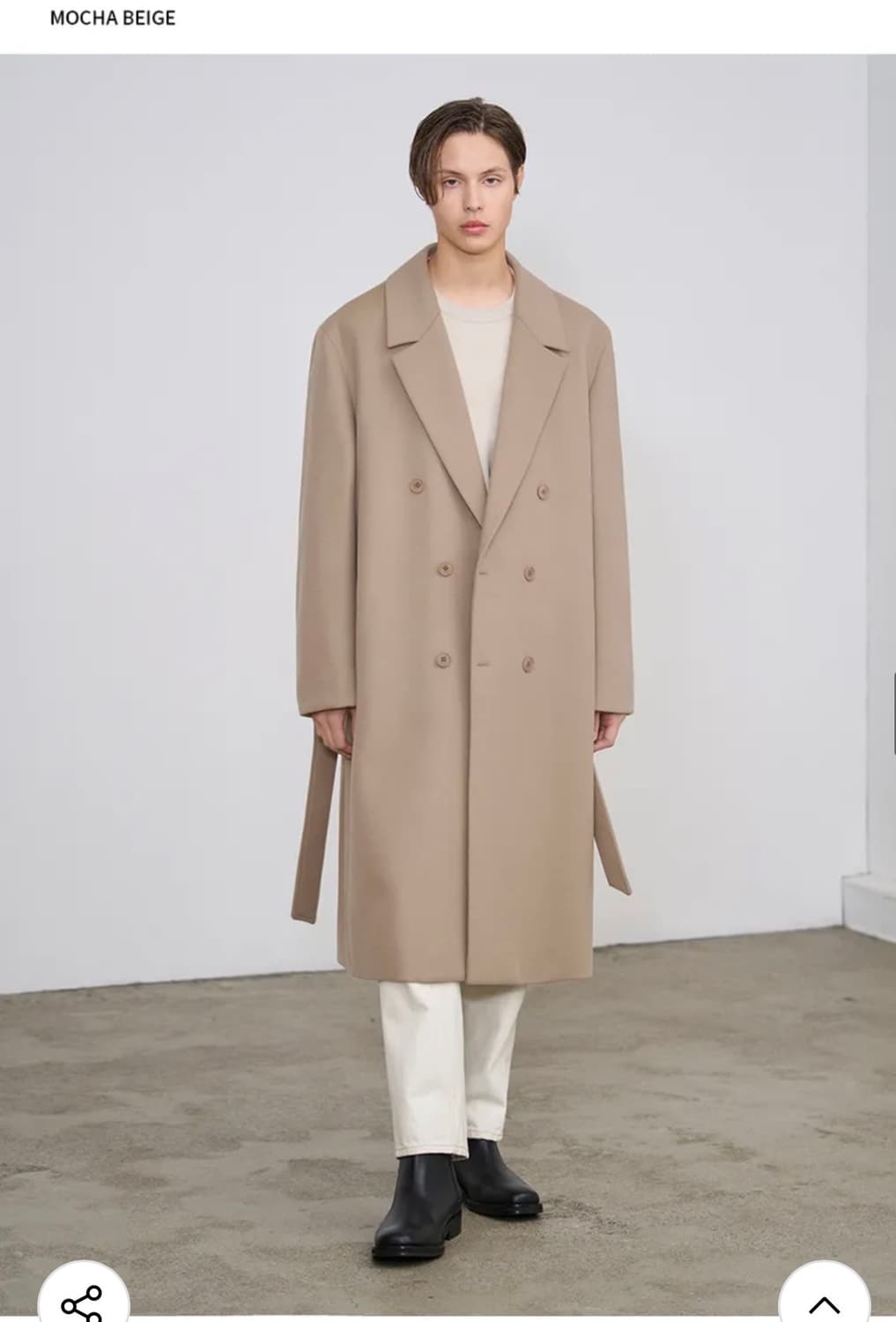 (XL) 드로우핏 프리미어 퓨어 캐시미어 로브 더블 코트 판매 상품이미지6