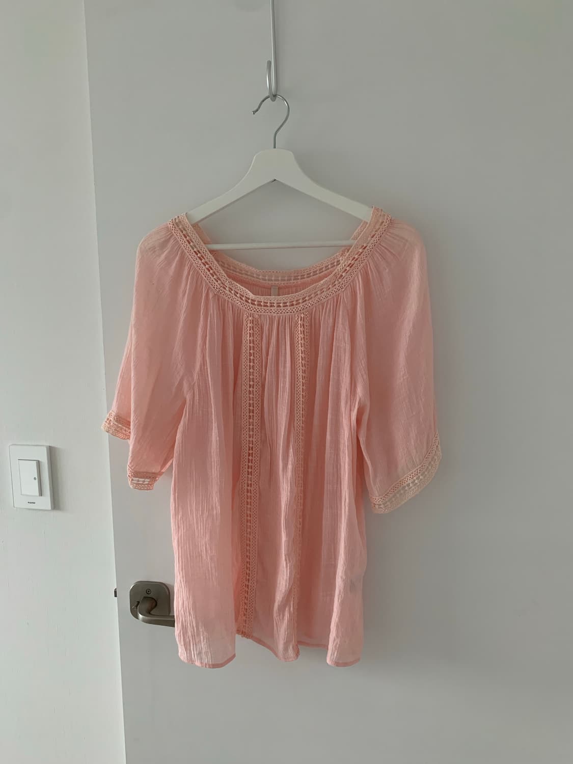 복숭아 레이스 블라우스 상품이미지1