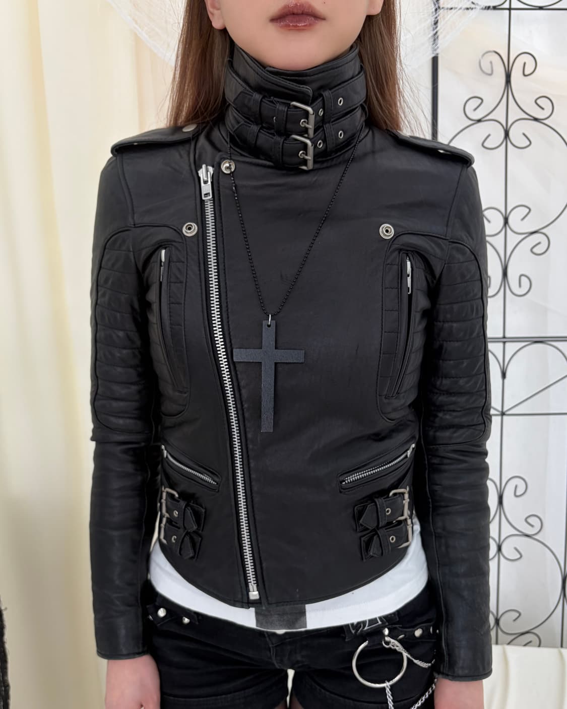 블랙 버클 라이더 자켓 상품이미지2