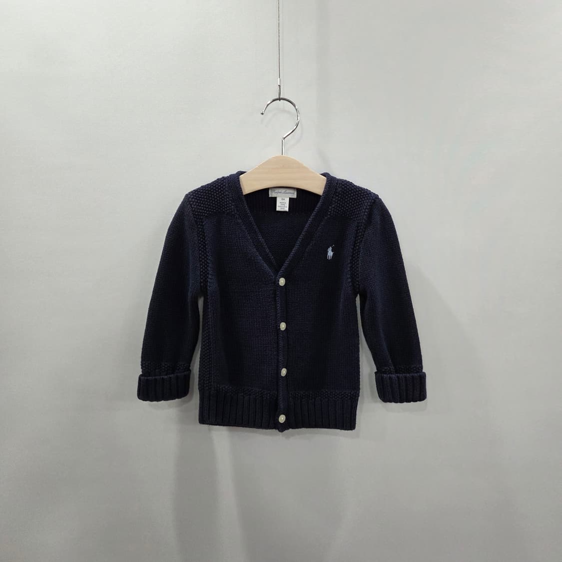 폴로랄프로렌 키즈 코튼 니트 가디건 네이비 18M  상품이미지1