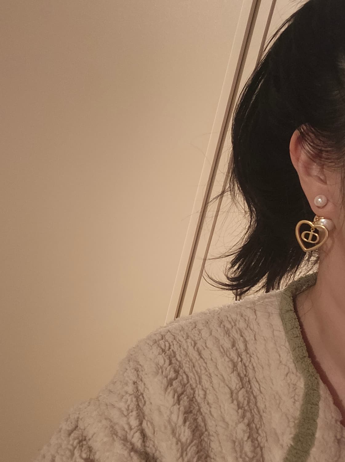 CD 하트 진주 귀걸이 (새상품) 상품이미지3