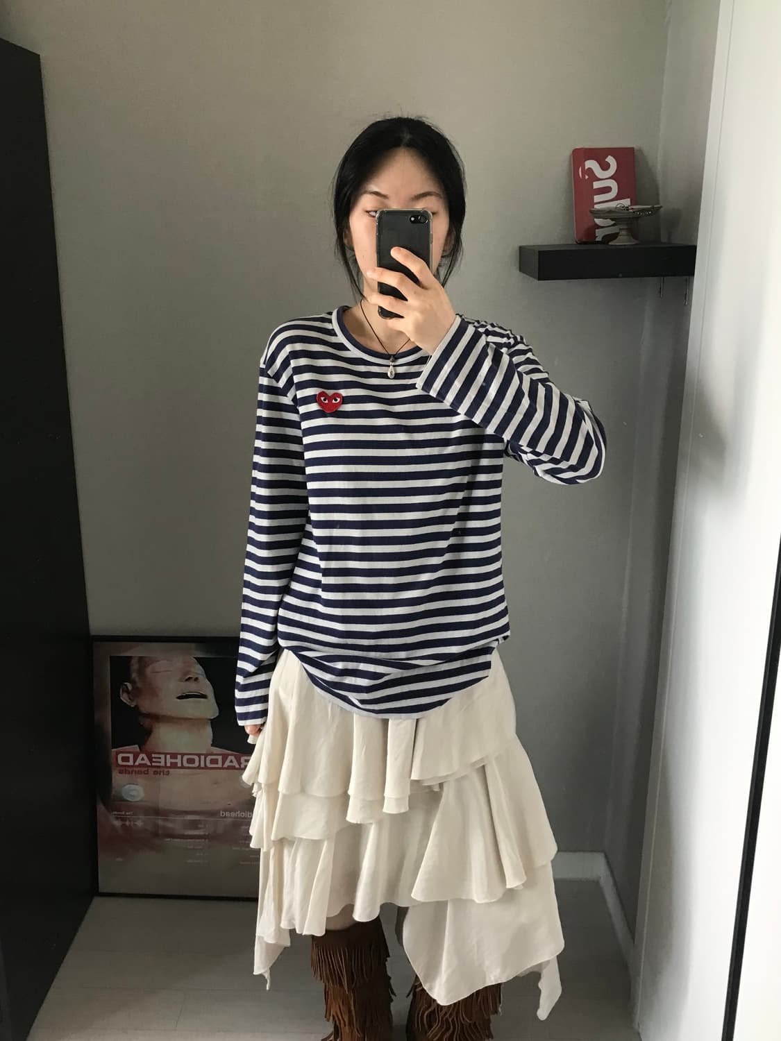 꼼데가르송 레드와펜 스트라이프 롱슬리브 상품이미지1