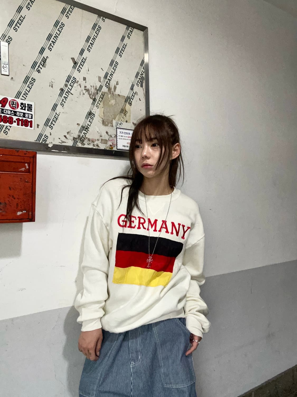 90s RUSELL 독일 젤마니 아이보리 맨투맨 상품이미지2