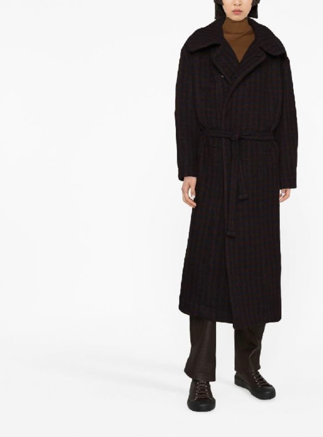 Lemaire 22FW Wool Check Bathrobe Coat 상품이미지3
