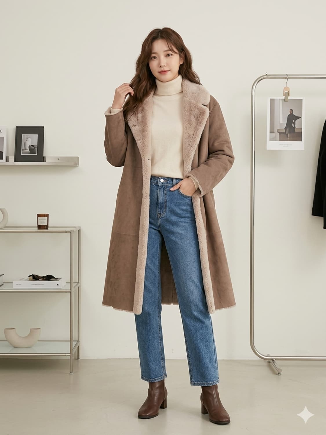 MARIELLAROSATI 마리엘라 로사티 에코퍼 롱 무스탕 상품이미지1