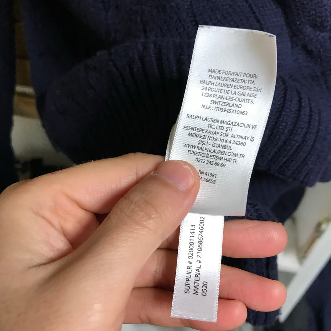 폴로 네이비 신형라인 꽈배기니트 상품이미지8