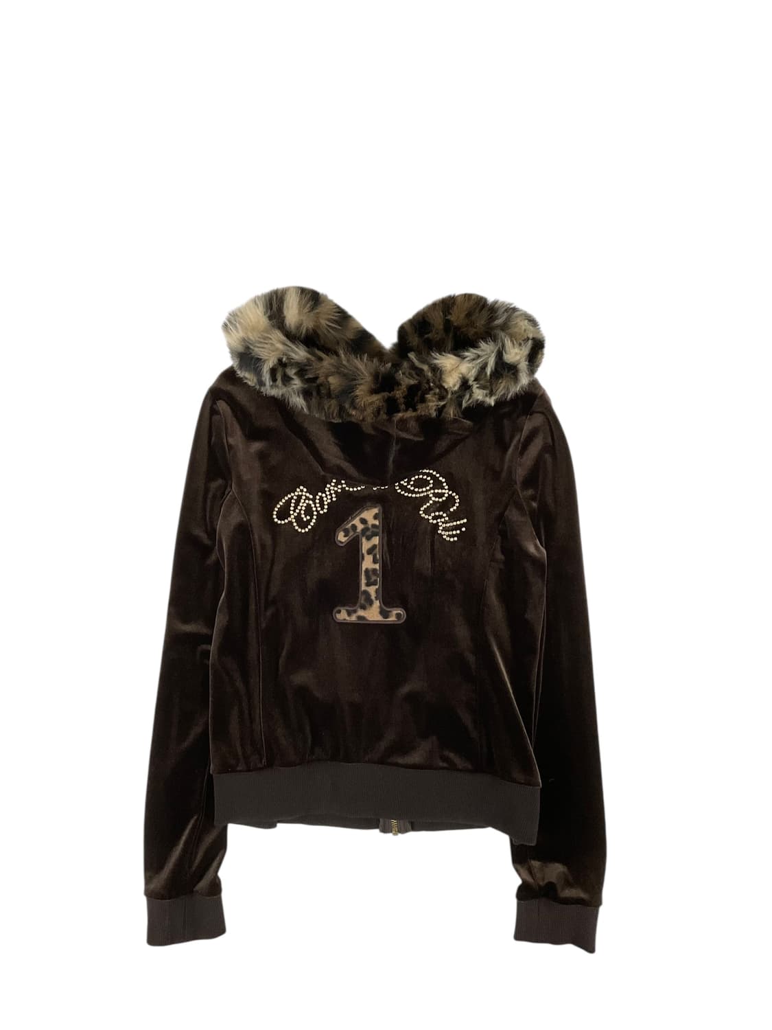 나폴레옹 벨벳 호피 브라운 후드집업 (m) 상품이미지2