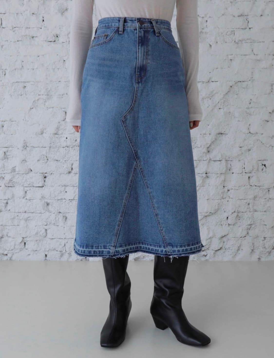 마르헨브리즈 빈티지 데미지 롱 데님스커트 / S 상품이미지1