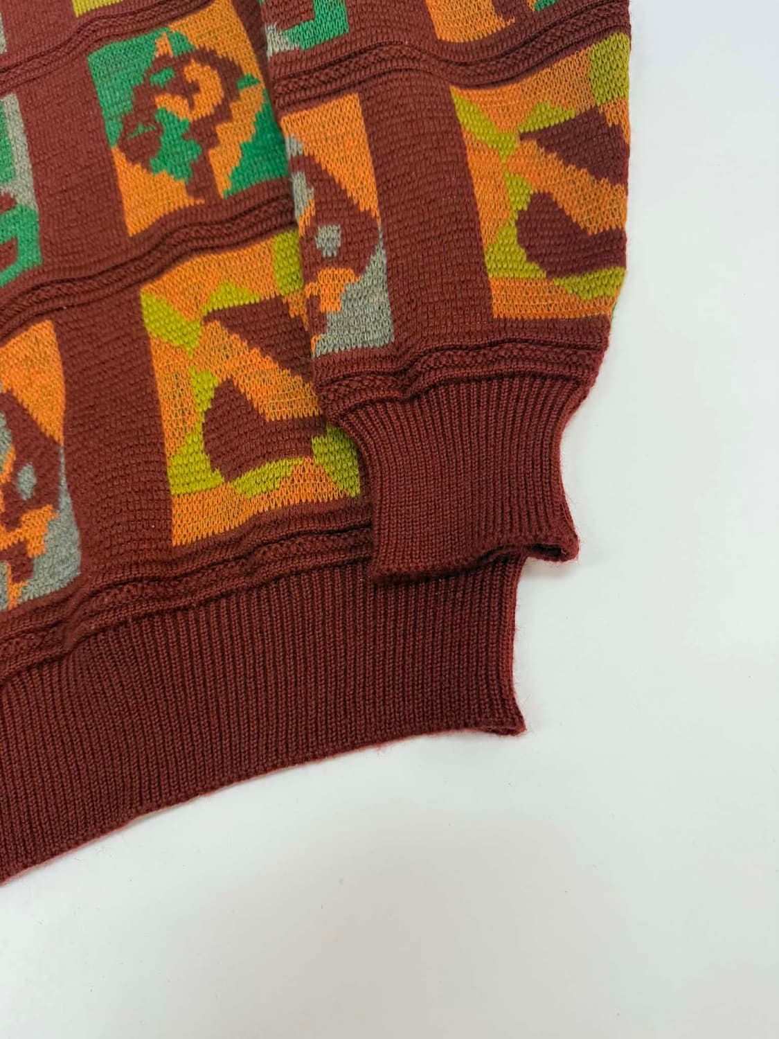 [M] Japanese vintage 90s 울 자카드 크루넥 니트 스웨 상품이미지7