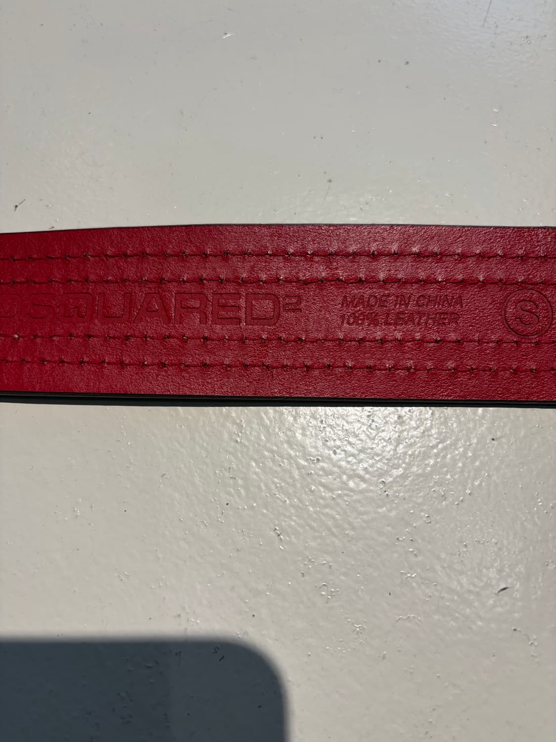 Dsquared2 레드 스티치 헤리티지 레더 벨트 상품이미지3