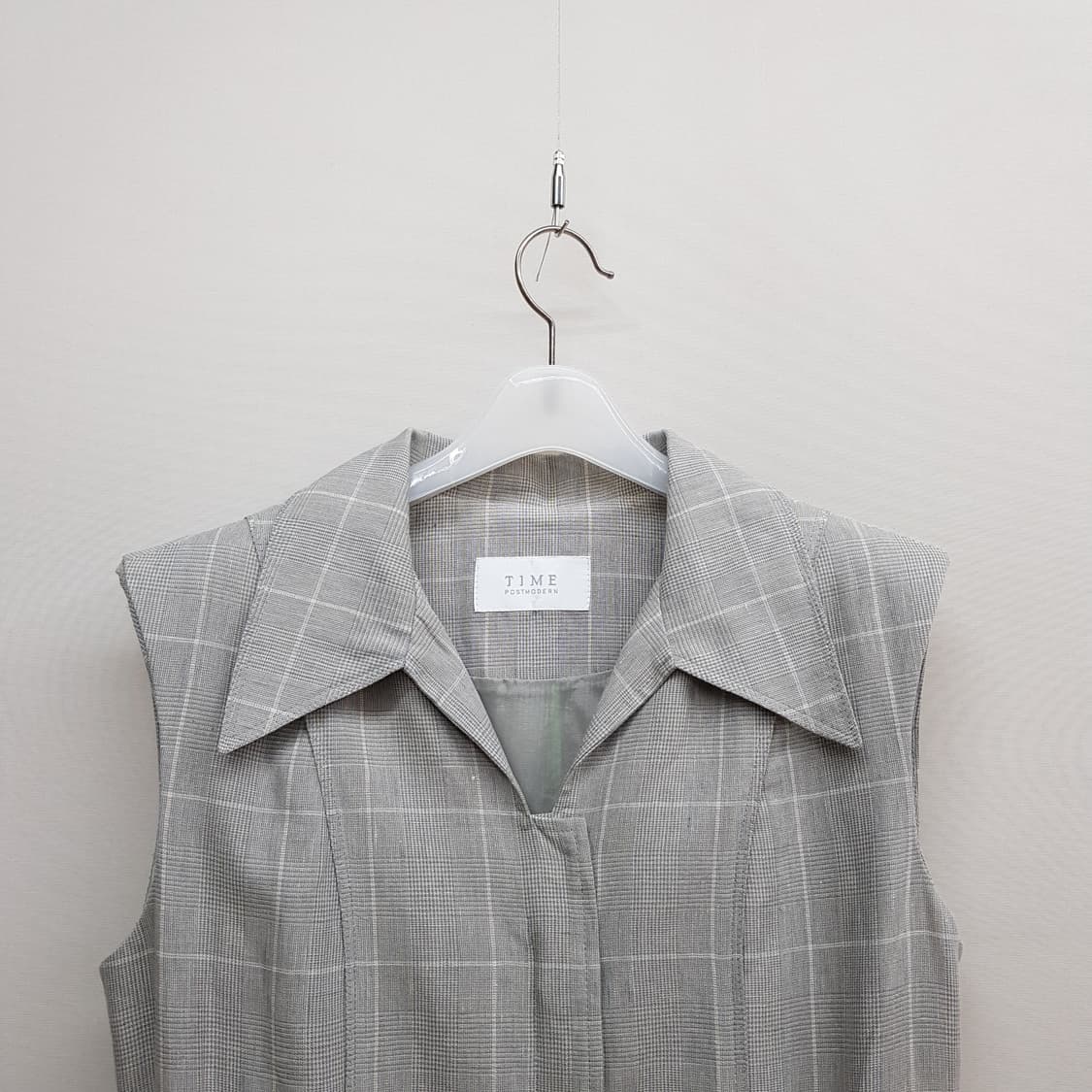 한섬 TIME 타임  체크 슬리브리스 린넨 원피스 F사이즈 상품이미지2