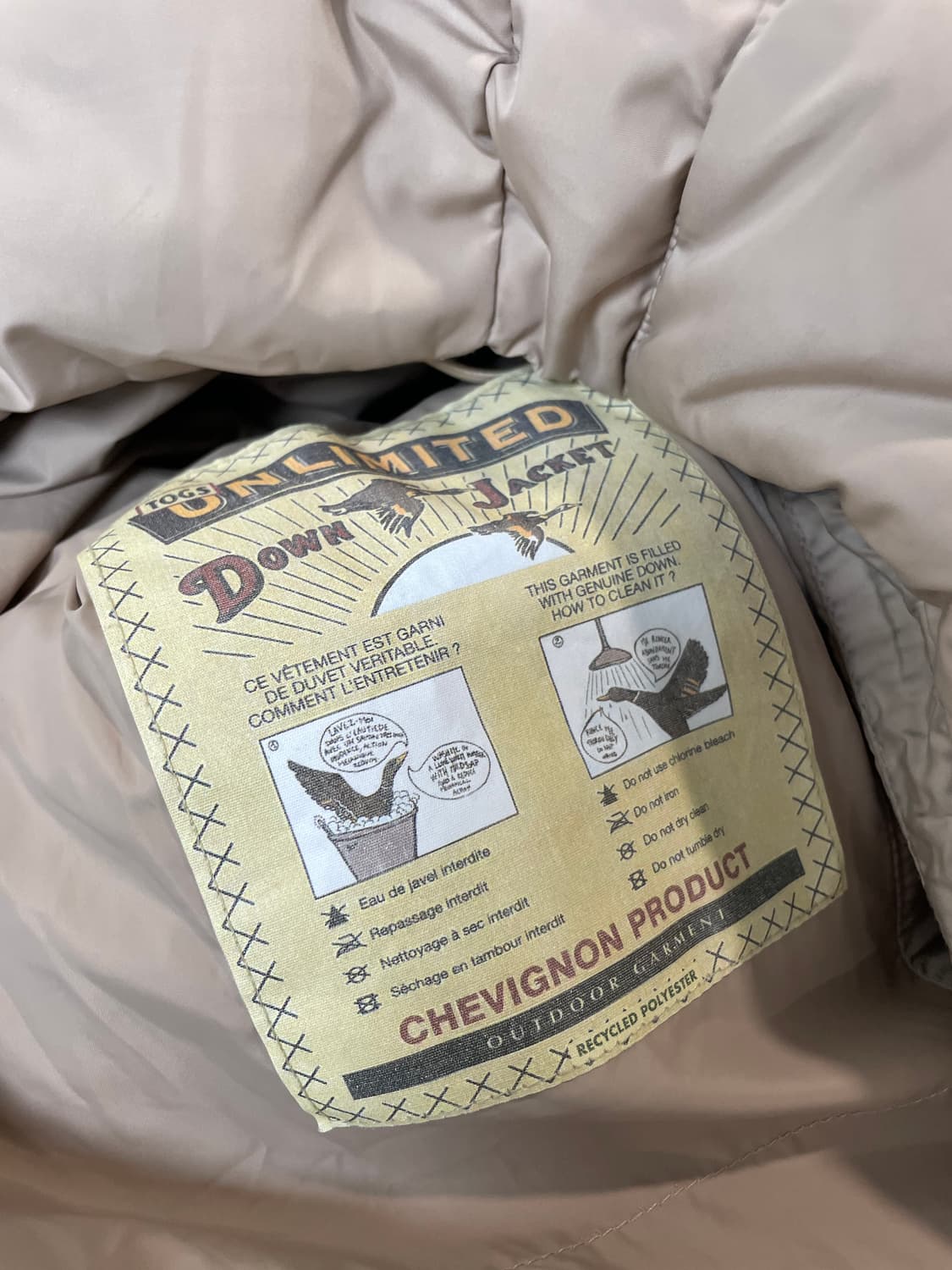 (100) 쉐비뇽 배색 덕다운 패딩 자켓 상품이미지4