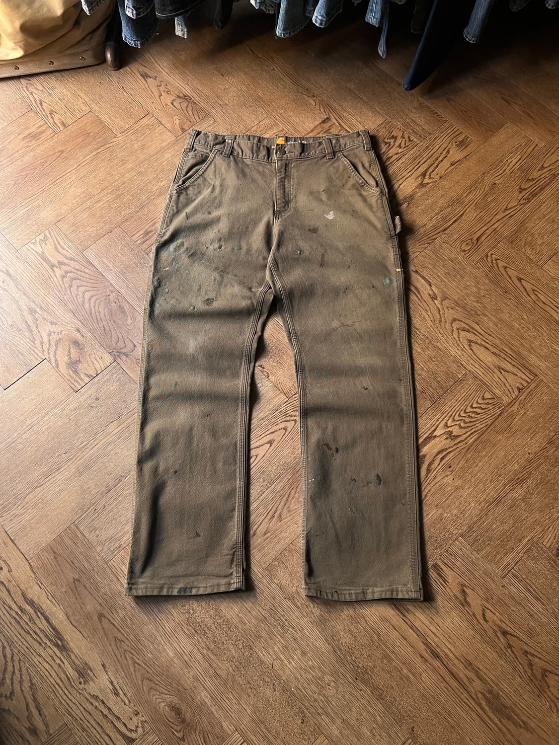 [34]칼하트 USA 더티워싱 다크브라운 싱글니 카펜터 워크 팬츠 상품이미지2