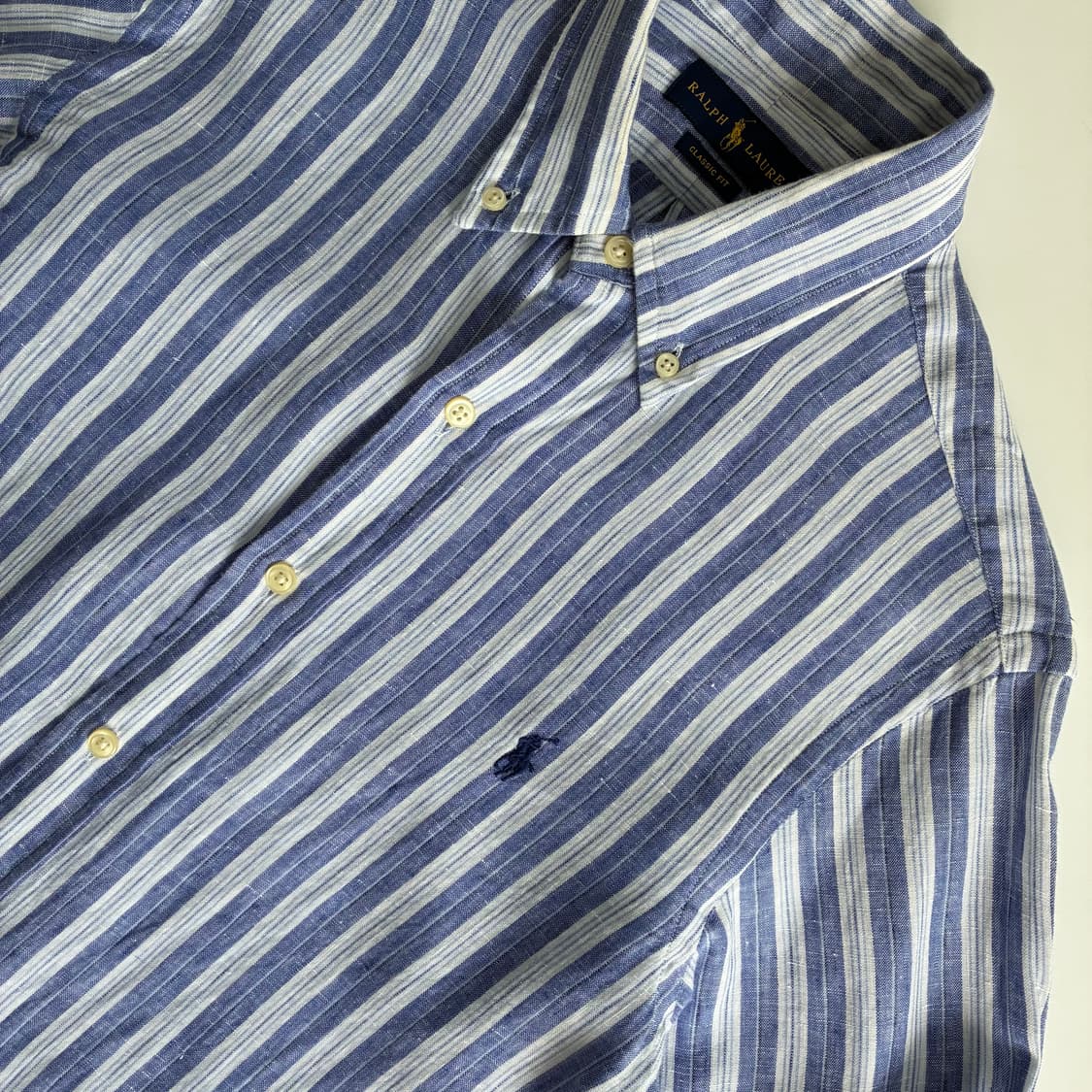 Polo  폴로 랄프로렌 신형 자수 스트라이프 린넨 셔츠 상품이미지3