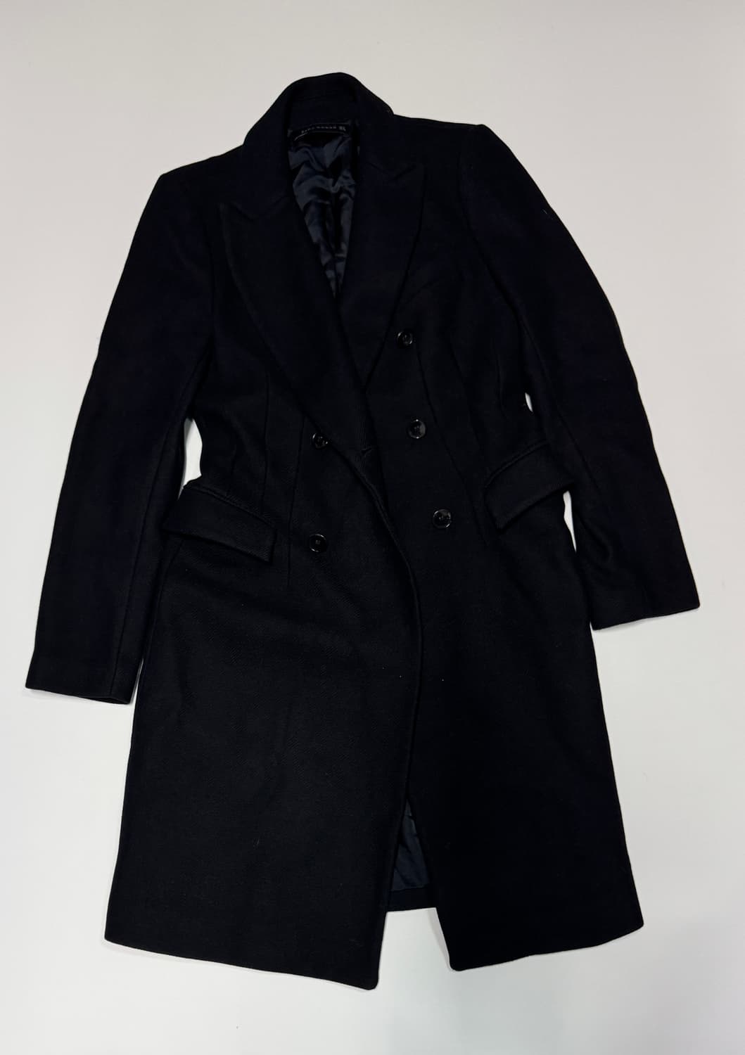 여성 자라 zara 라나 울 블랙 코트 상품이미지1