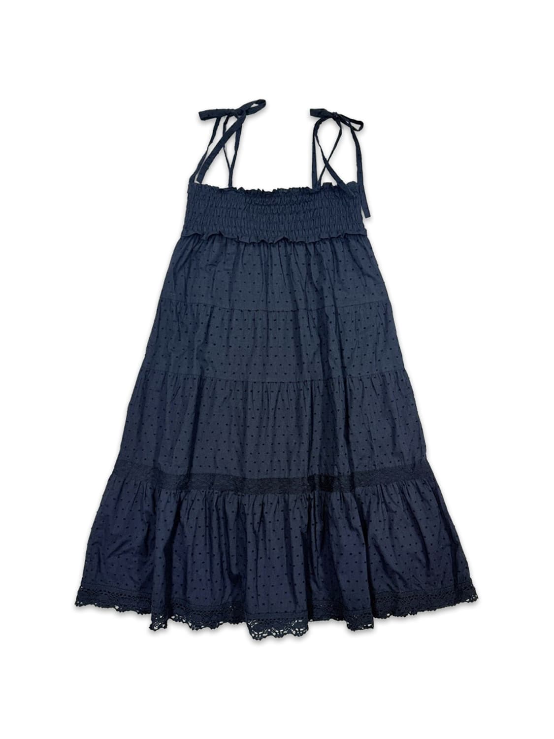 빈티지 네이비 도트 2way 원피스 스커트 상품이미지1