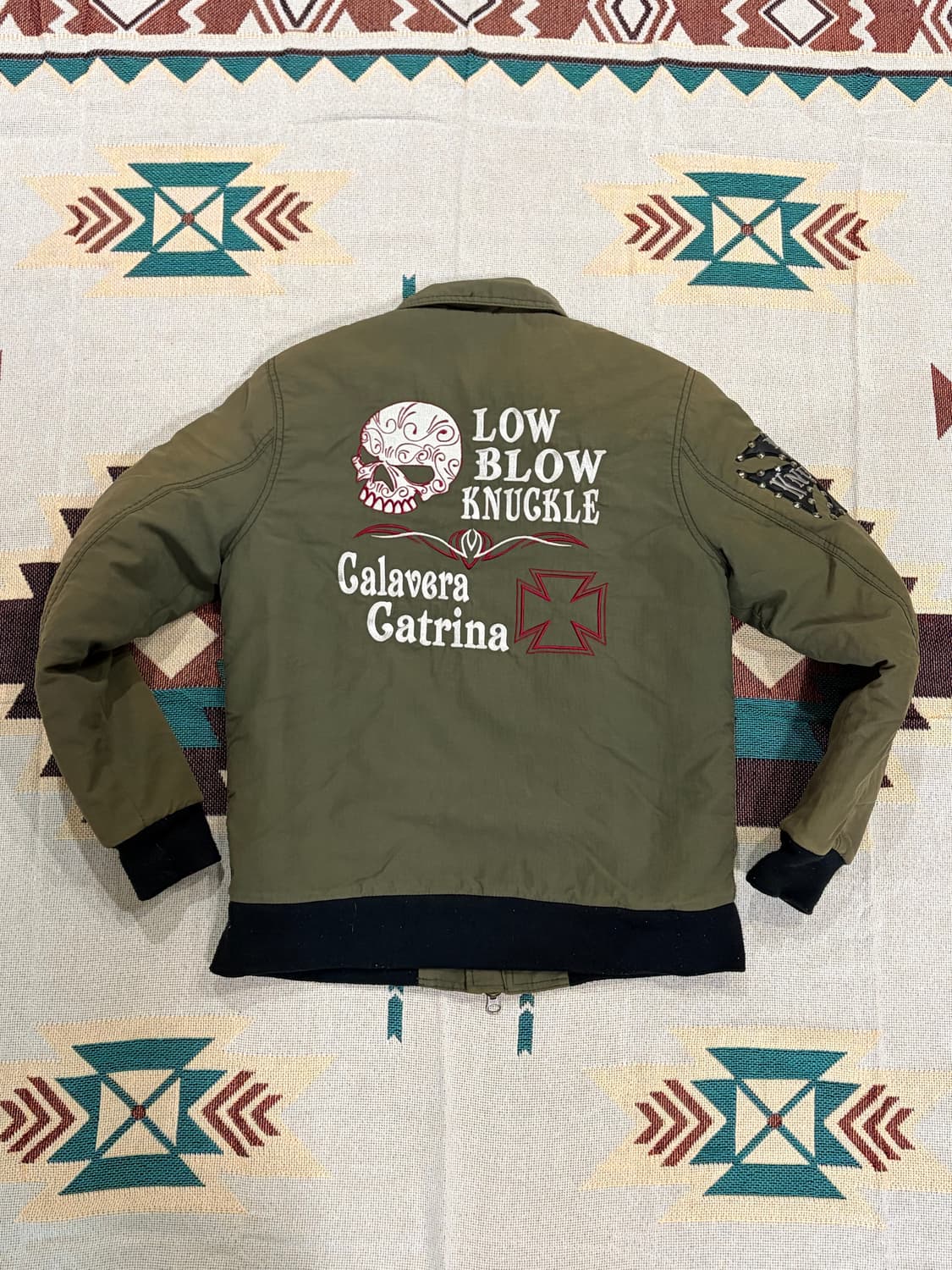 로우블로우너클 체인 스터드 플라이트 바이커 자켓 상품이미지1