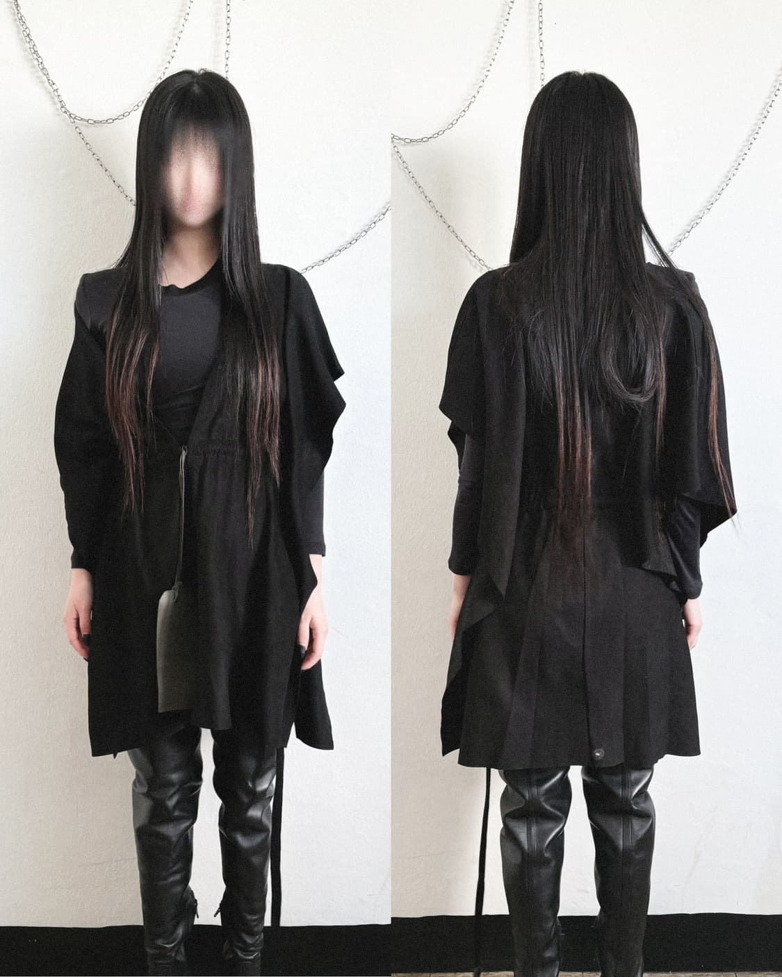 new* 아이작 셀럼 드레이프 레이어드 램스킨 튜닉 상품이미지2