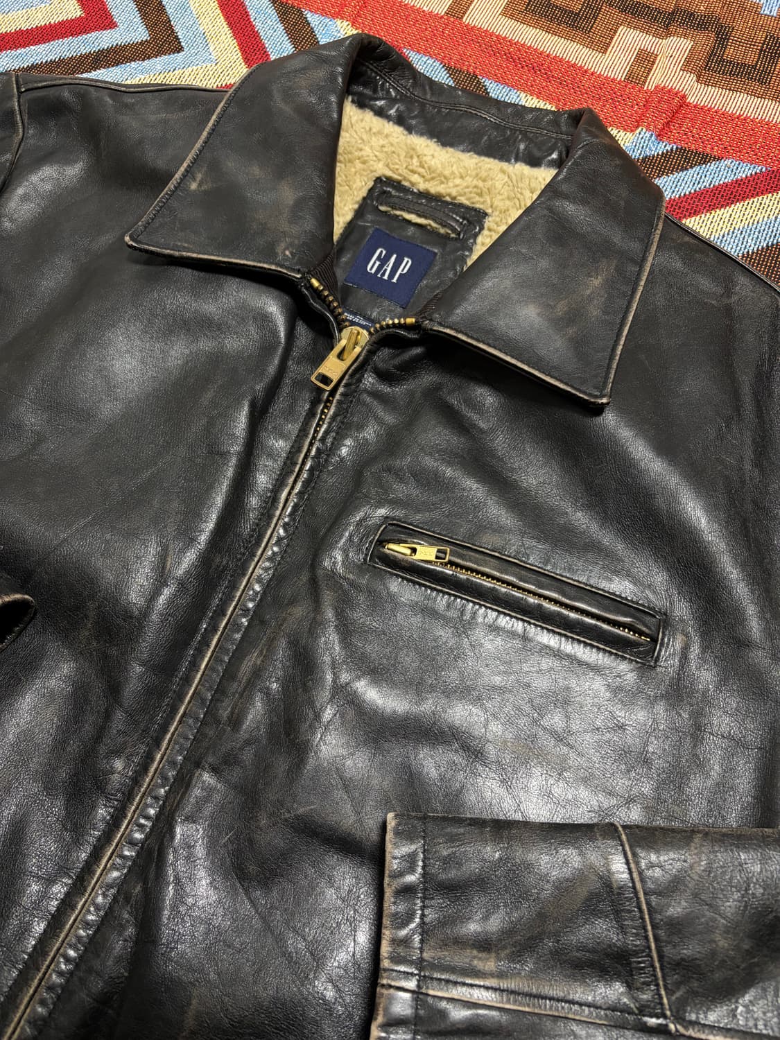 XL) 올드갭 레더자켓 다크브라운 상품이미지4