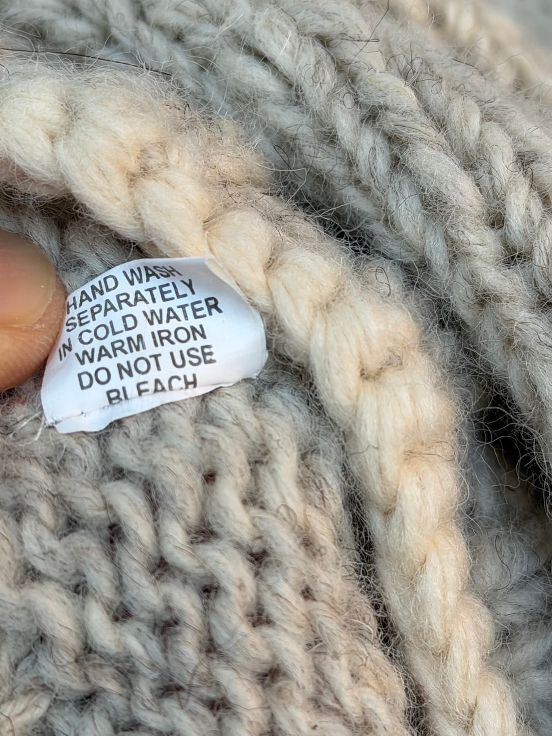 MADE IN NEPAL 100% wool 오트밀 니트 가디건 상품이미지5