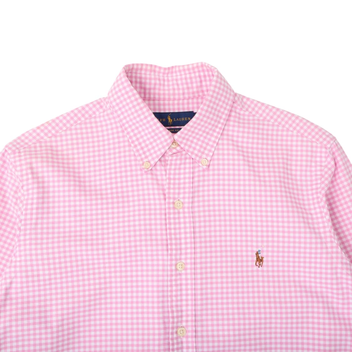폴로 랄프로렌 라이트 핑크 깅엄체크 클래식핏 셔츠 상품이미지2