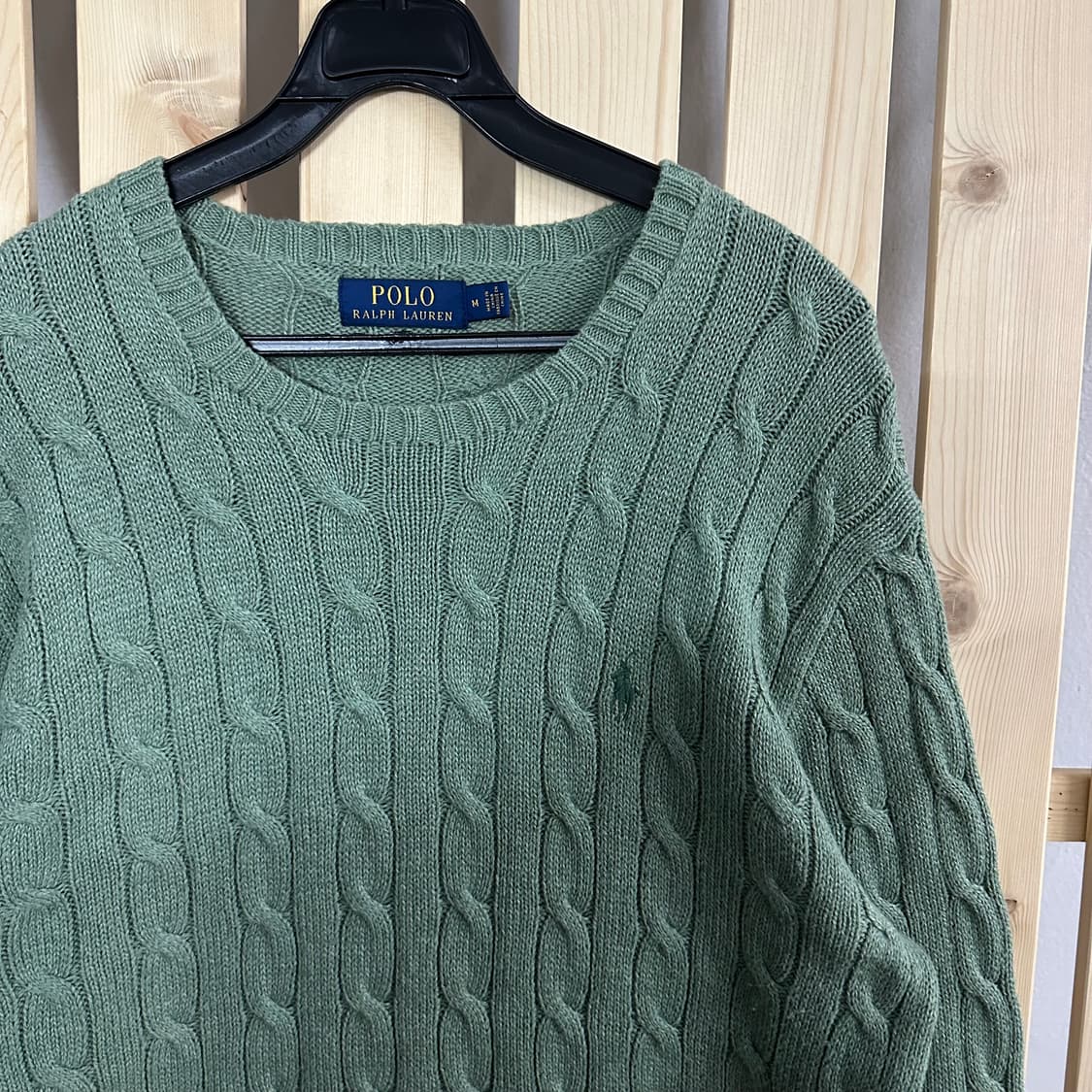 (M) 폴로 랄프로렌 민트 그린 케이블 니트 상품이미지3