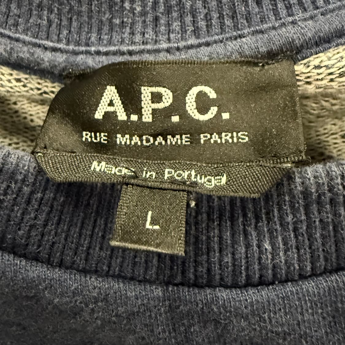 [정품/L] A.P.C 아페쎄 네이비 로고 맨투맨 b8 상품이미지5