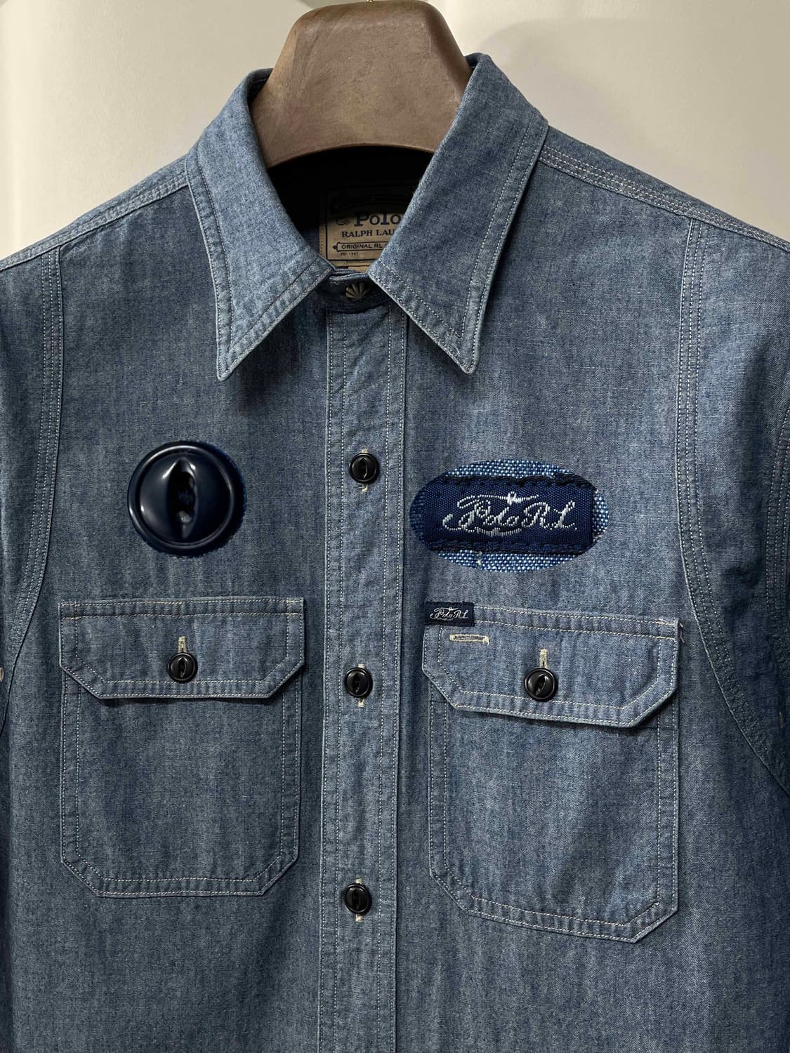 폴로 랄프로렌 콘초 Naval usn 마이널 샴브레이 워크 셔츠 상품이미지6