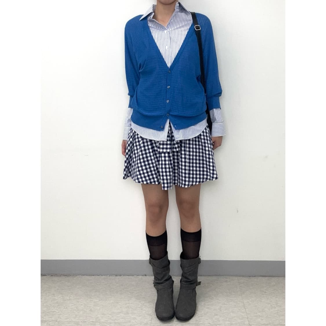 빈티지 체크 리본 스커트 상품이미지3