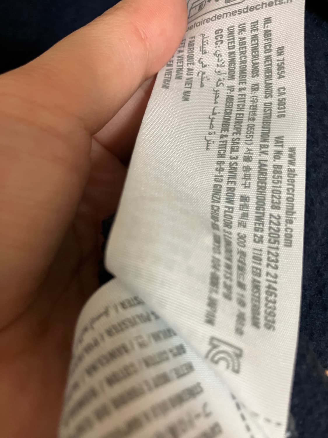 아베크롬비 네이비 후드집업 키즈140사이즈(여성xxs-xs) 상품이미지7