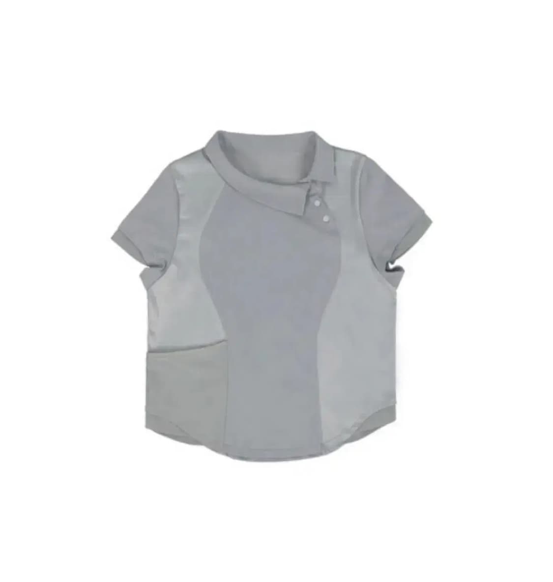 오호스 사이드넥 카라티 티셔츠 반팔 그레이 상품이미지1