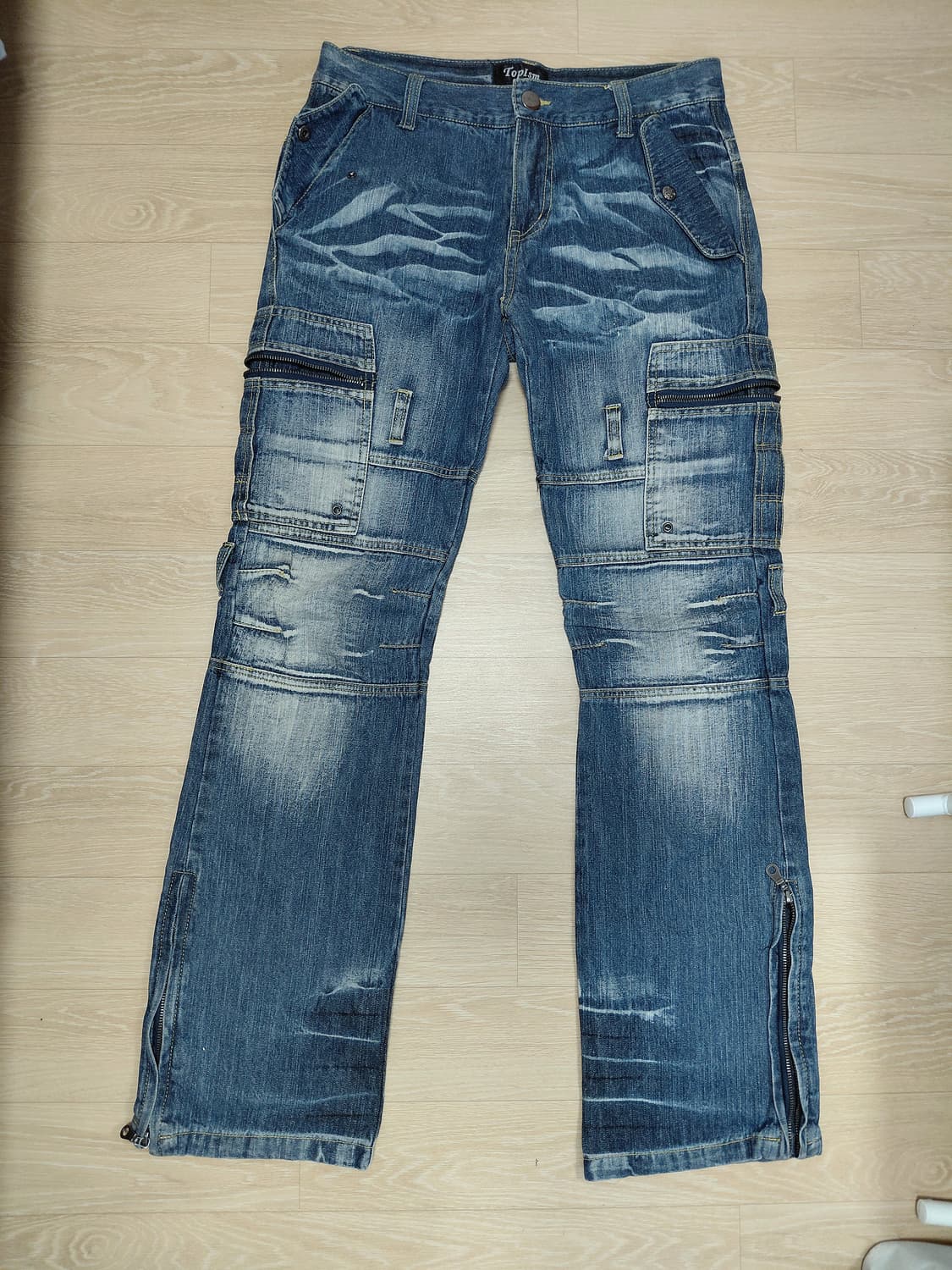 카고 데님 스트릿 멀티포켓 디테일 팬츠 상품이미지1