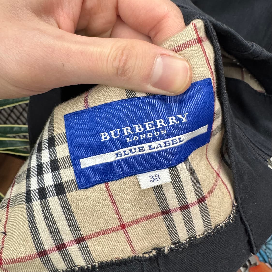 버버리 런던 블루 라벨 후드 자켓 안감 노바체크 포인트 블랙 상품이미지6