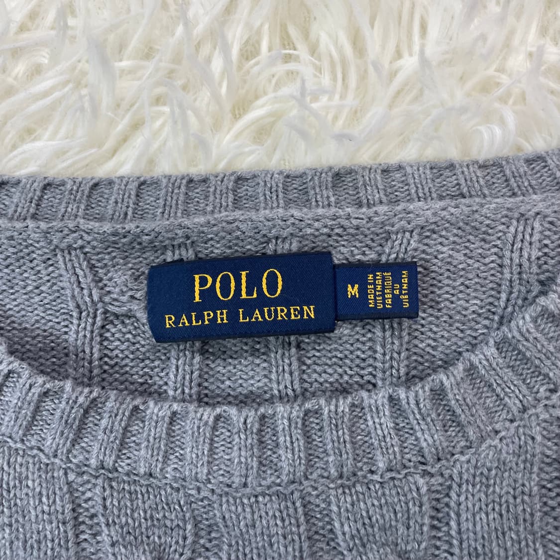폴로 랄프로렌 포니 로고 케이블 니트 그레이 상품이미지4