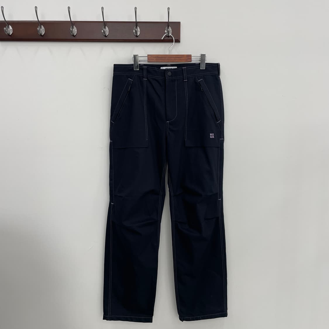  MSGM 블랙 퍼플 스티치 카고 팬츠 바지 상품이미지1