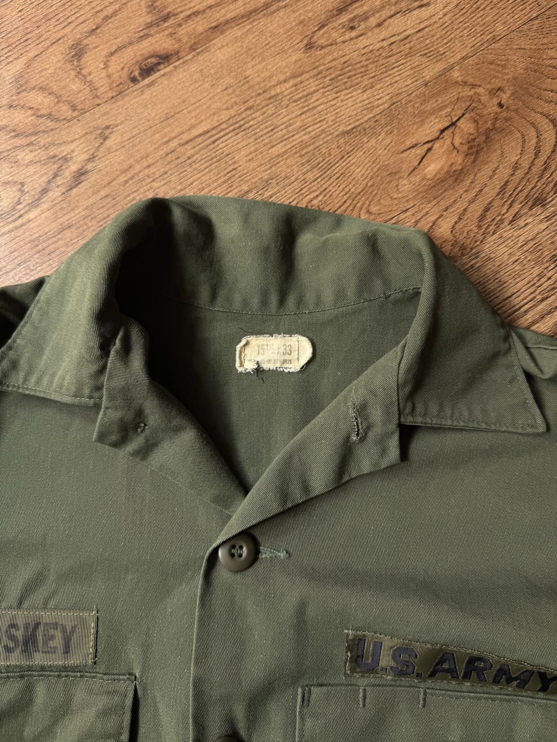 [M]80's 오리지널 U.S ARMY OG-507 밀리터리 셔츠 상품이미지2